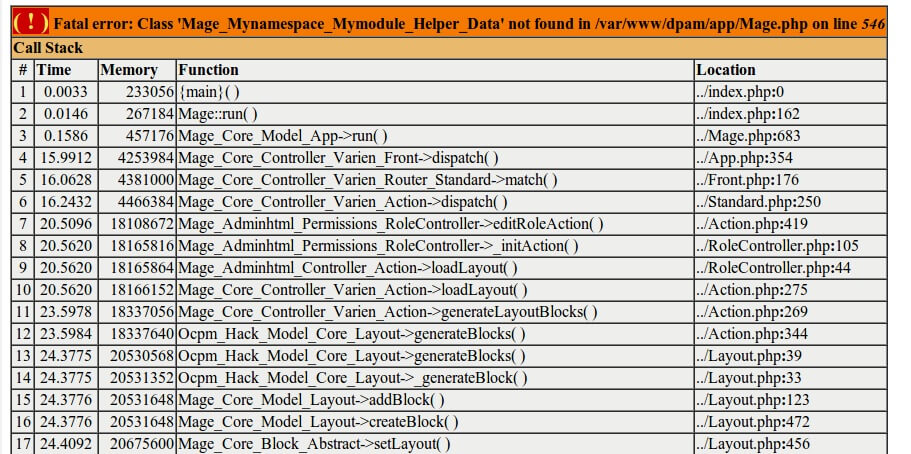 Fatal error: Class ‘MyNamespace_MyModule_Helper_Data’ not found in Mage.php